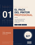 Cover de El Pack del Pintor Profesional — guía PDF, Excel calculator y plantillas para pintores hispanos en USA. Precio $27.